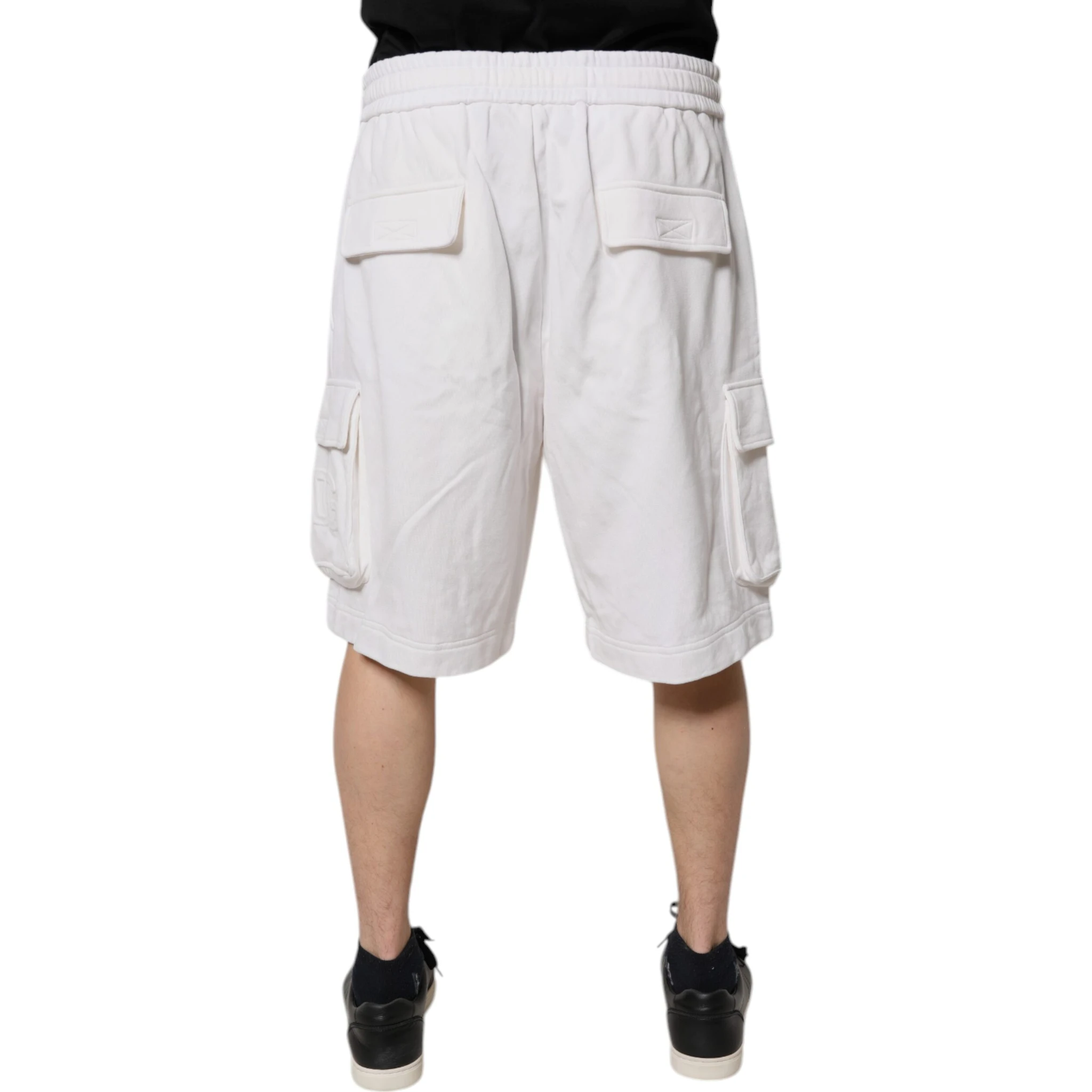White Cotton Cargo Bermuda Sweatshorts Shorts