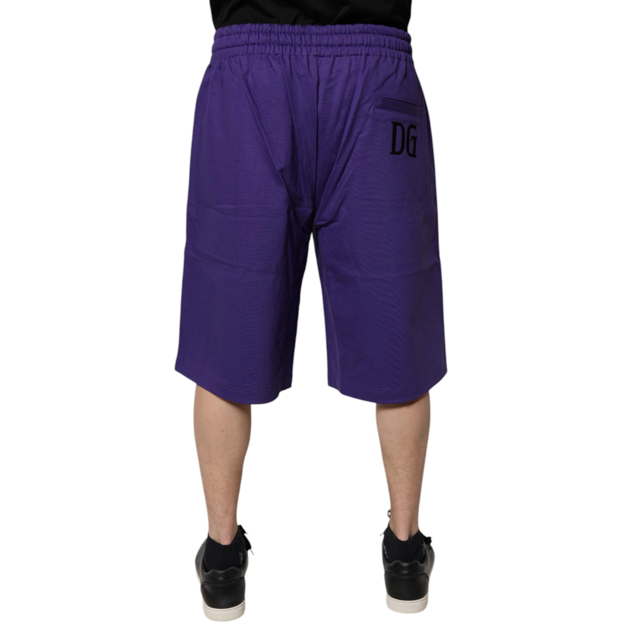 Purple Cotton Men Bermuda Sweatshorts Shorts