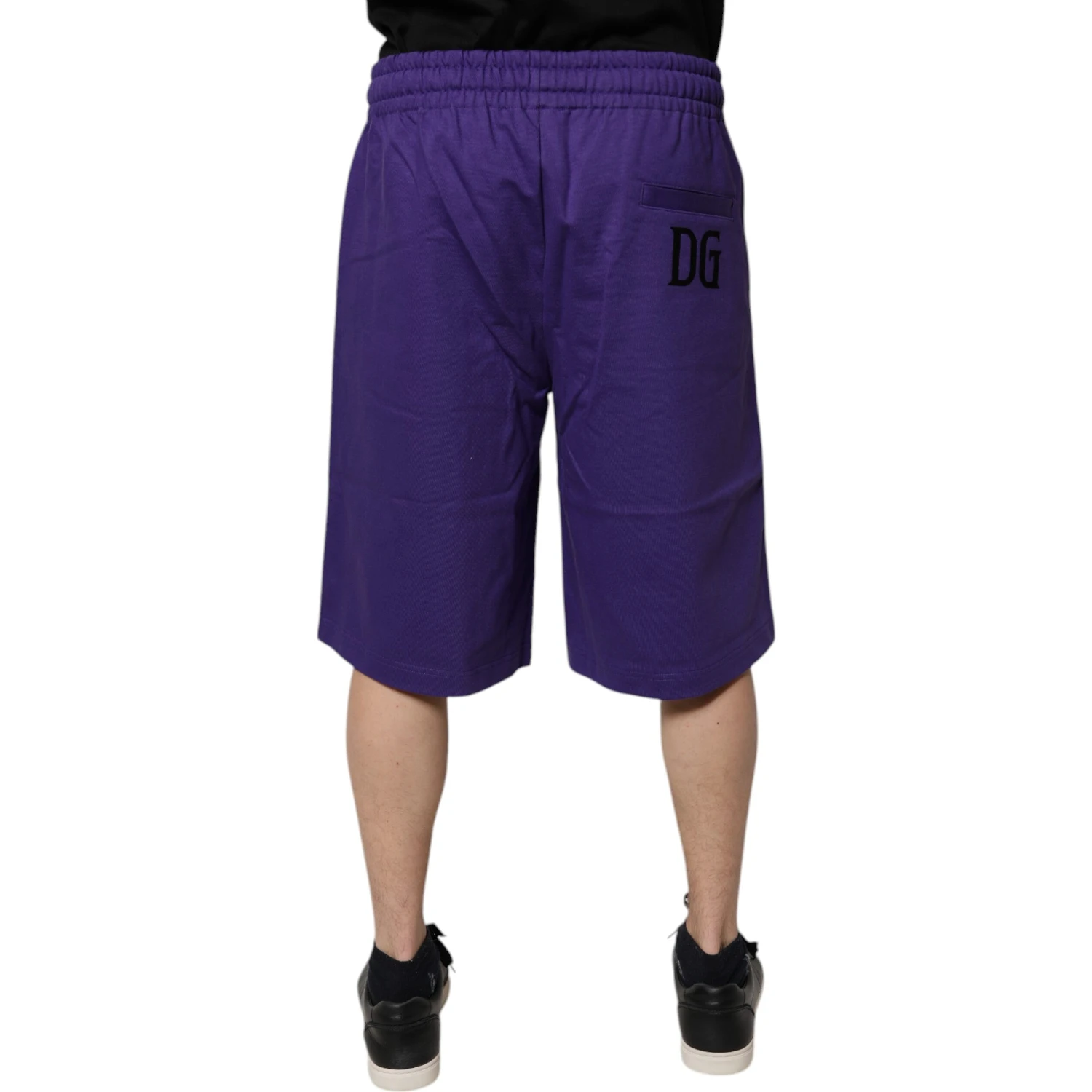 Purple Cotton Men Bermuda Sweatshorts Shorts