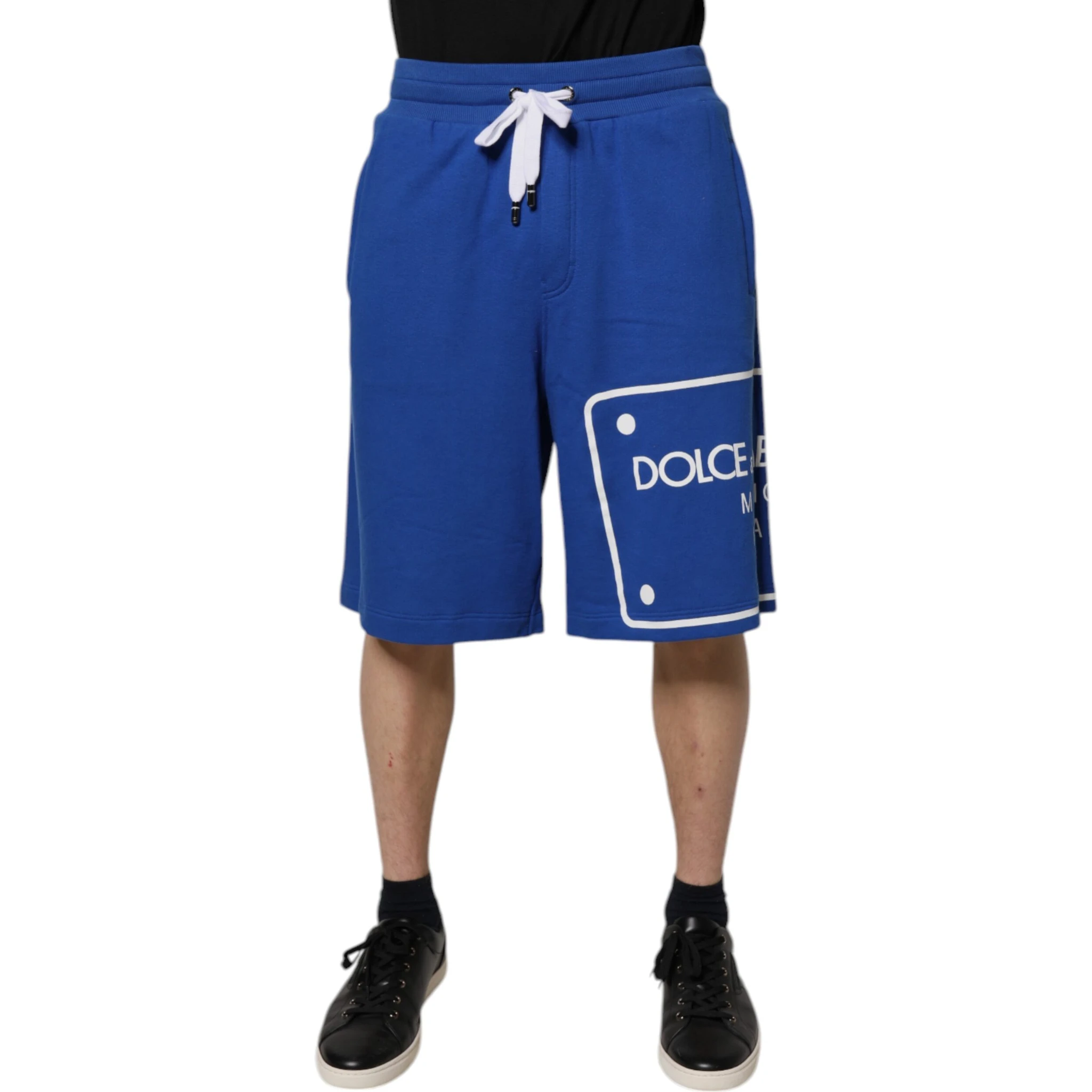 Blue Logo Cotton Bermuda Sweatshorts Shorts