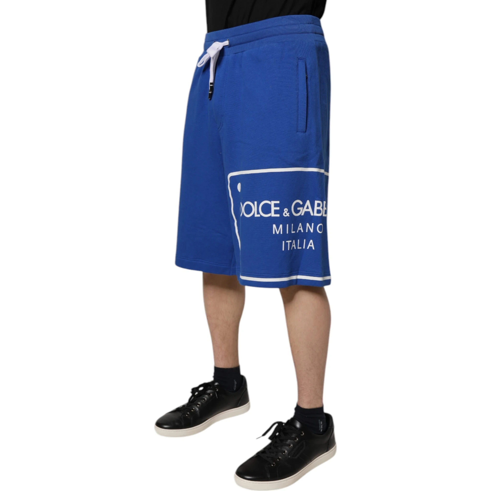 Blue Logo Cotton Bermuda Sweatshorts Shorts