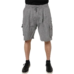 Gray Cotton Cargo Bermuda Sweatshorts Shorts