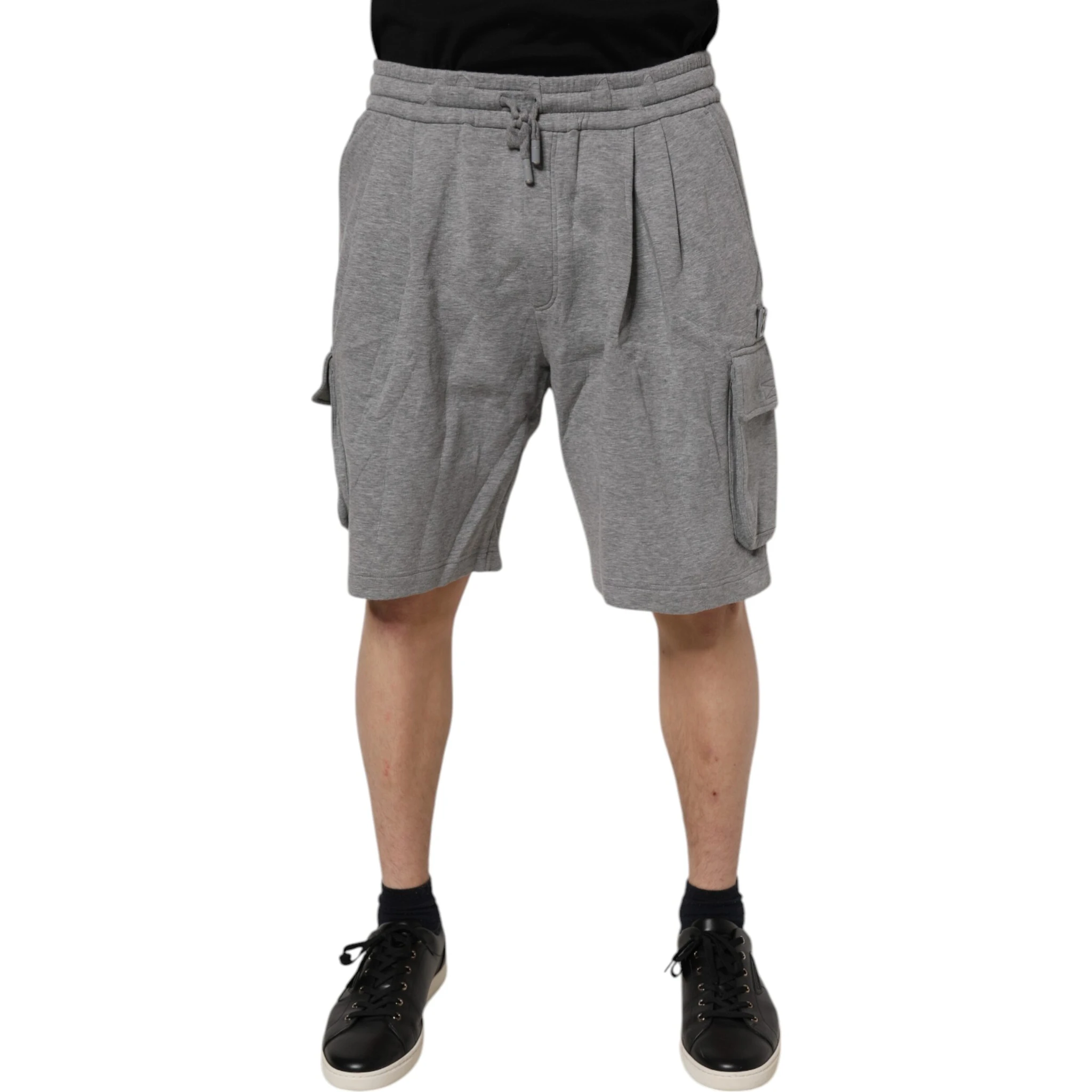Gray Cotton Cargo Bermuda Sweatshorts Shorts