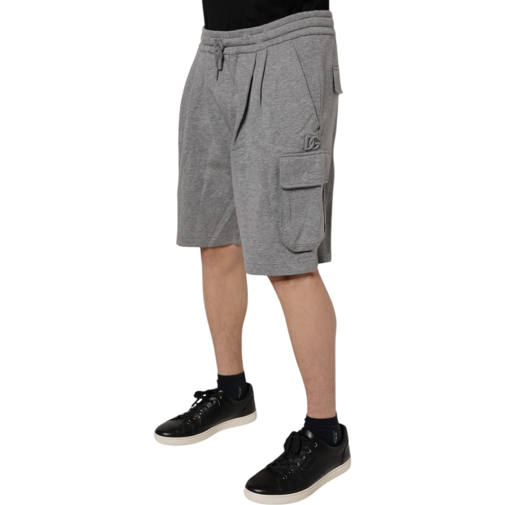 Gray Cotton Cargo Bermuda Sweatshorts Shorts