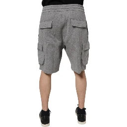 Gray Cotton Cargo Bermuda Sweatshorts Shorts