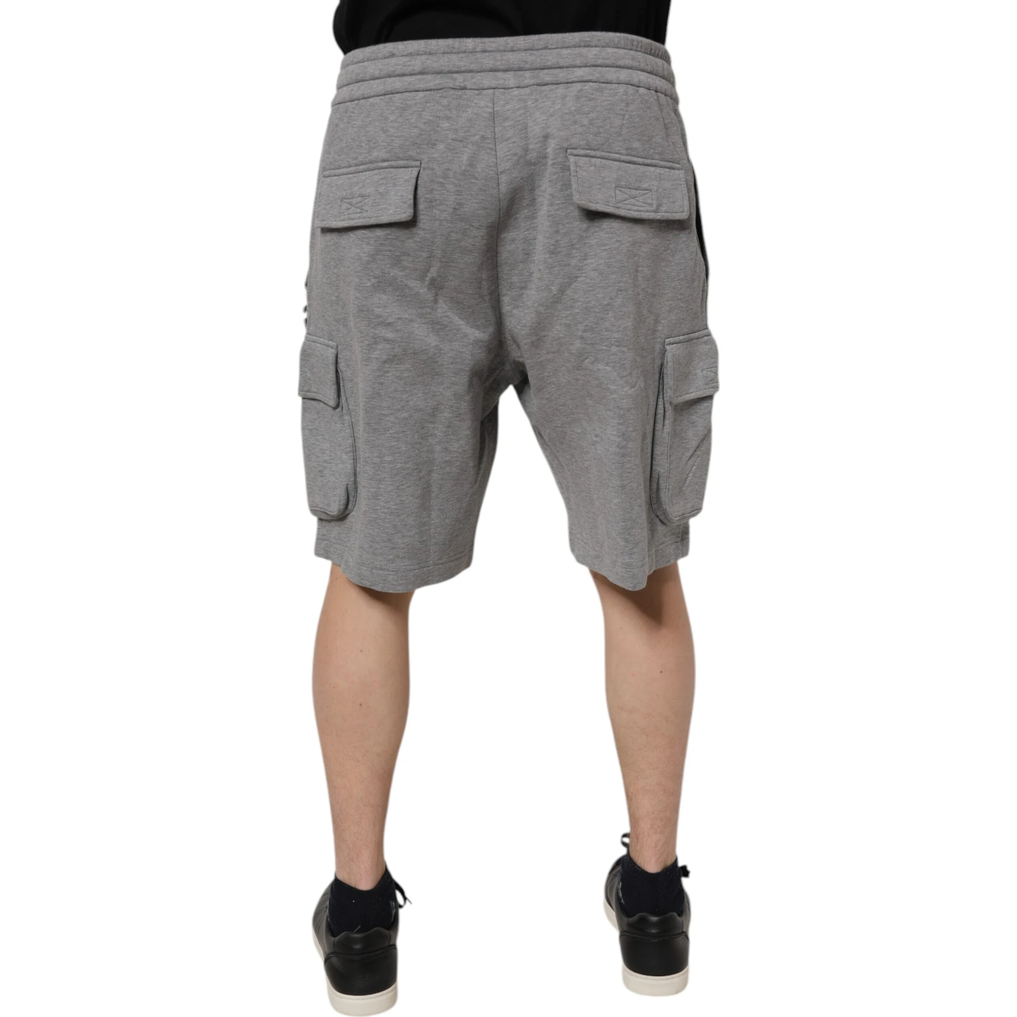Gray Cotton Cargo Bermuda Sweatshorts Shorts