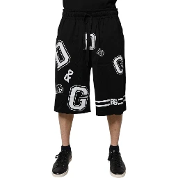 Black Logo Cotton Bermuda Sweatshorts Shorts