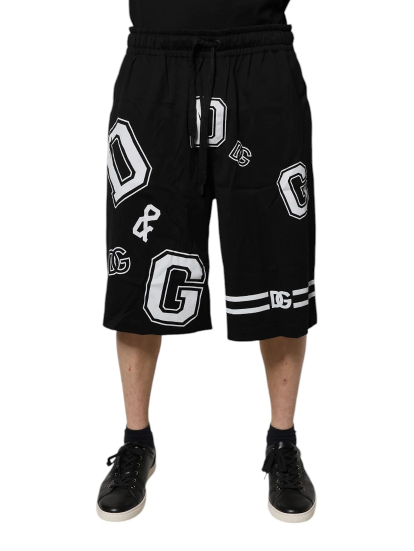 Black Logo Cotton Bermuda Sweatshorts Shorts