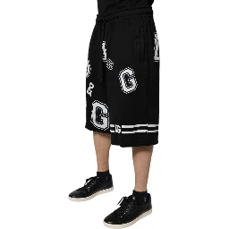 Black Logo Cotton Bermuda Sweatshorts Shorts