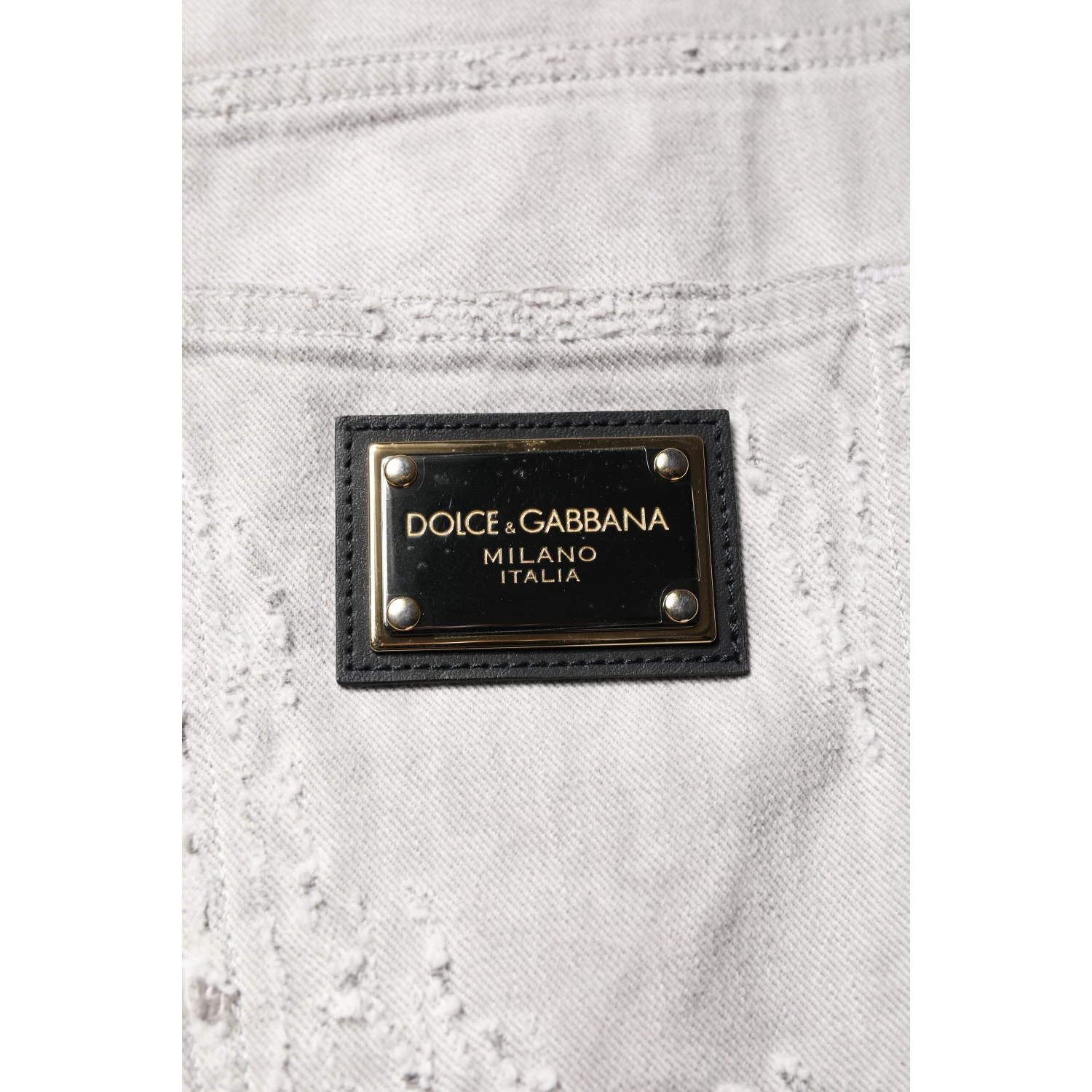 Light Gray Tattered Men Denim Bermuda Shorts