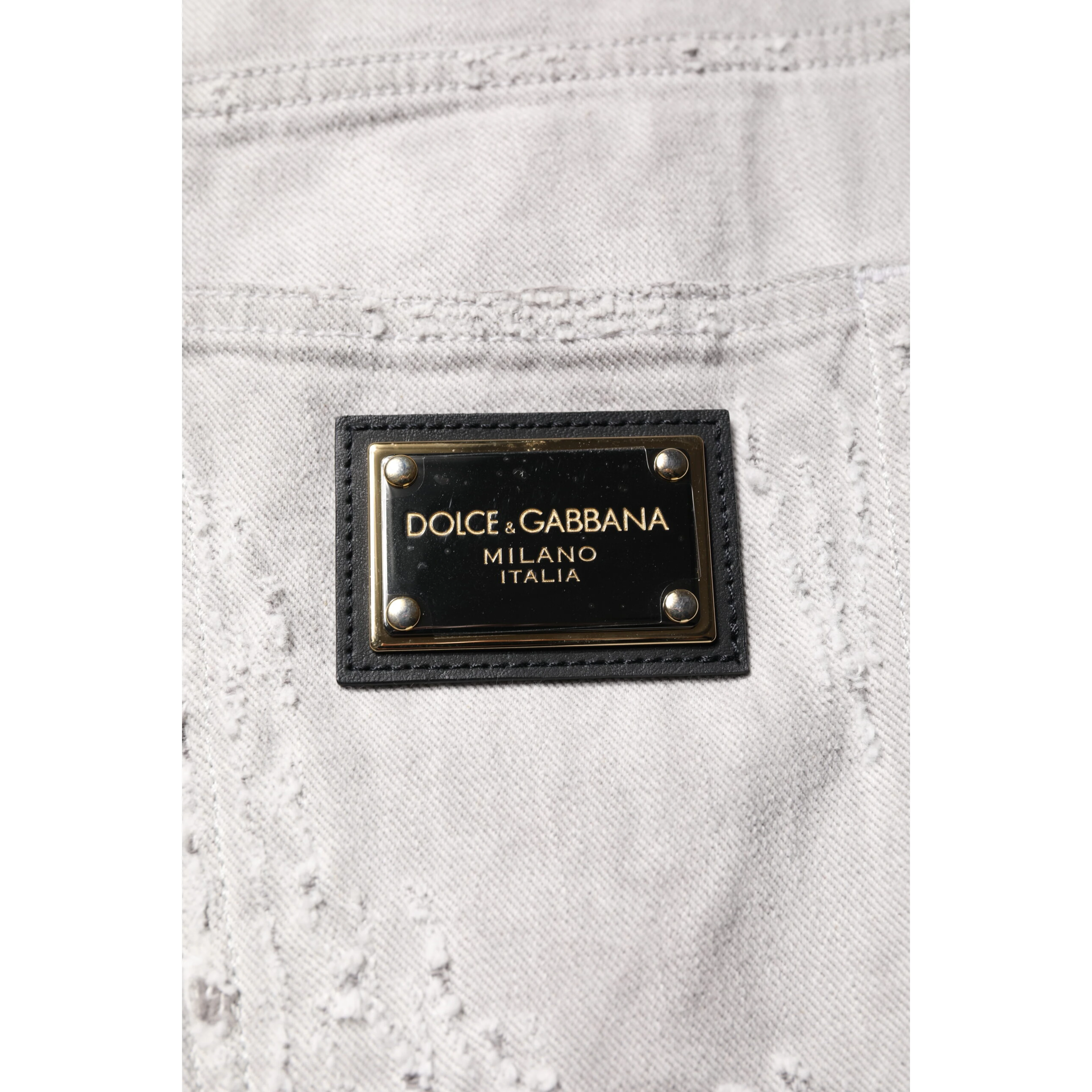 Light Gray Tattered Men Denim Bermuda Shorts