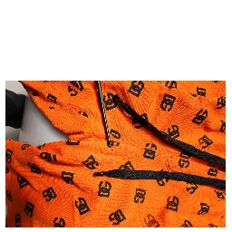 Orange Logo Monogram Cotton Bermuda Shorts