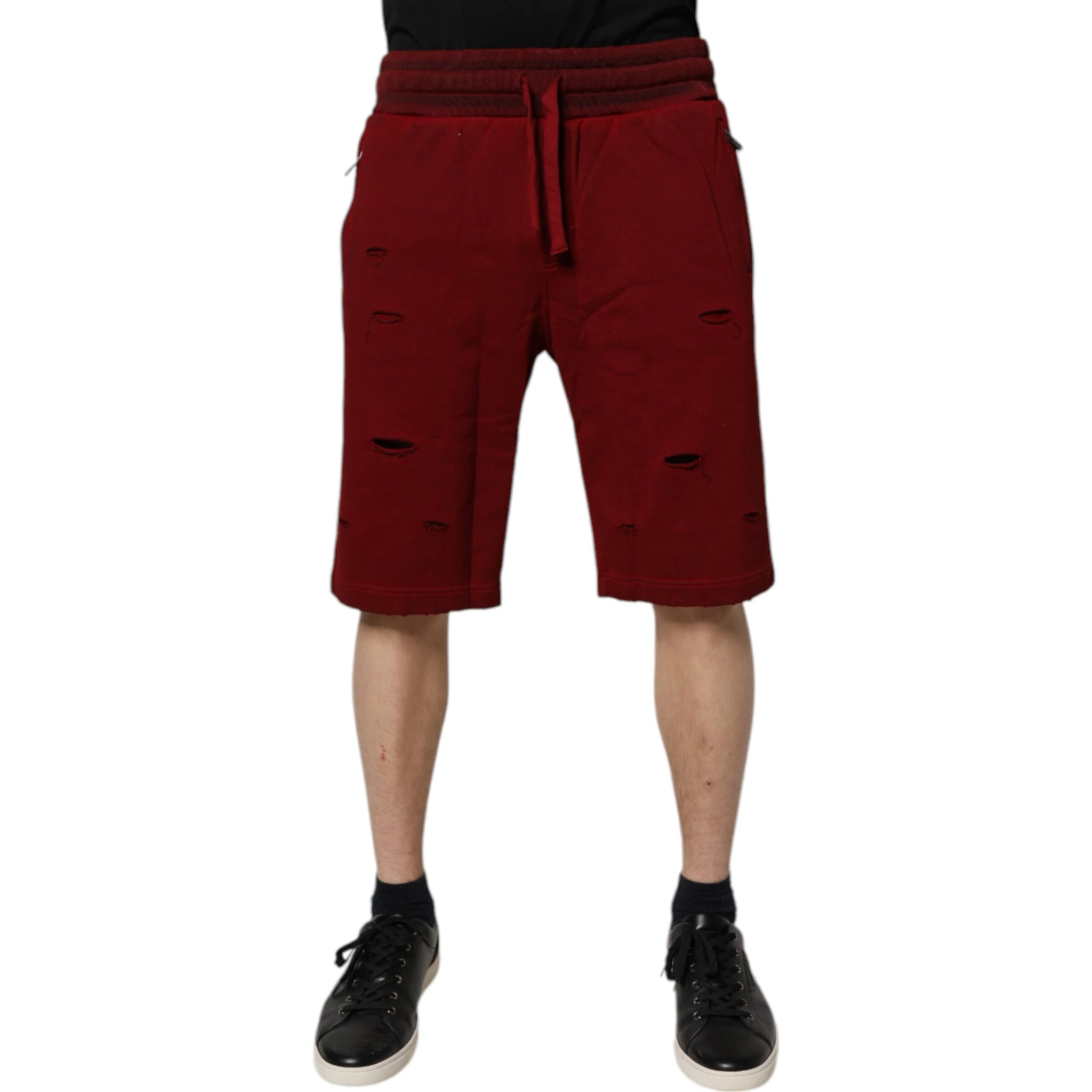 Bordeaux Cotton Bermuda Men Sweatshorts Shorts