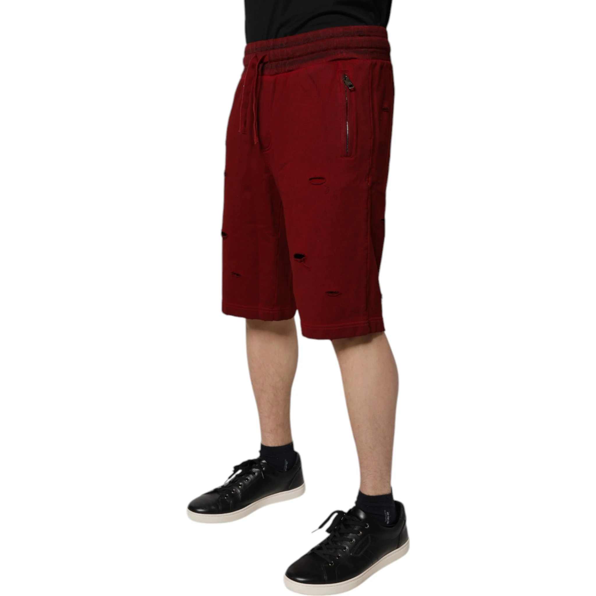 Bordeaux Cotton Bermuda Men Sweatshorts Shorts