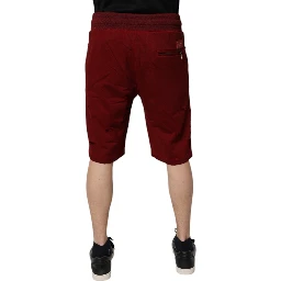 Bordeaux Cotton Bermuda Men Sweatshorts Shorts