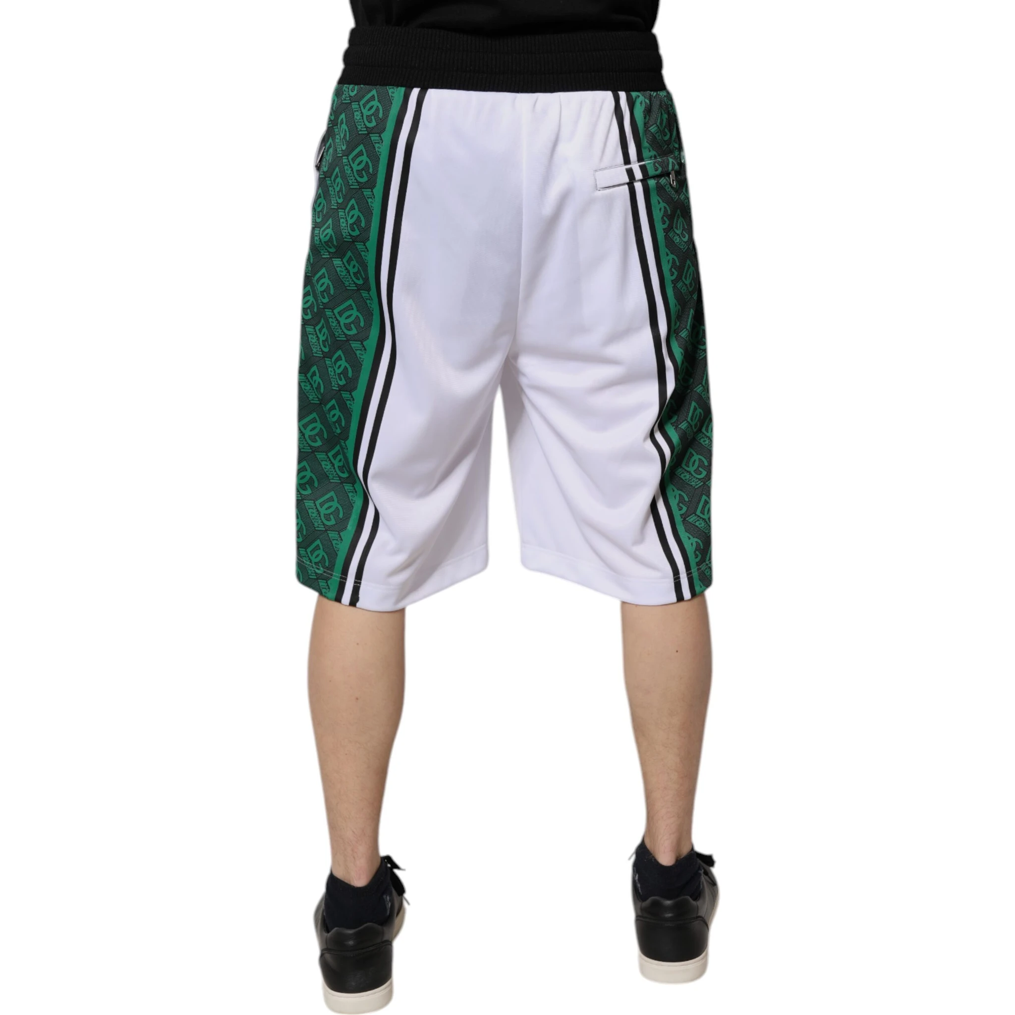 White Green Men Jersey Sweatshorts Shorts