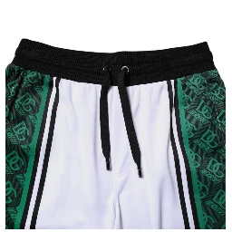 White Green Men Jersey Sweatshorts Shorts