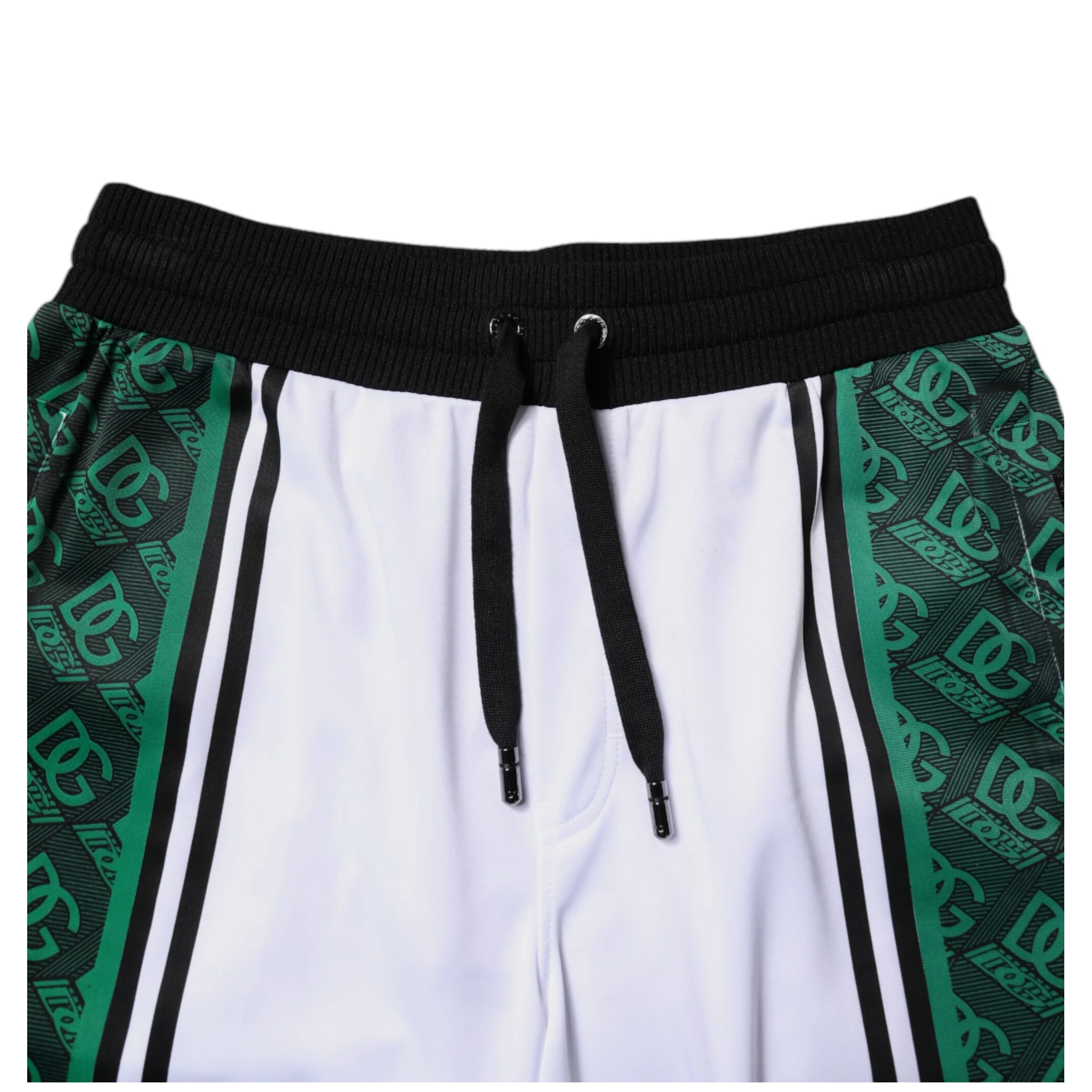 White Green Men Jersey Sweatshorts Shorts