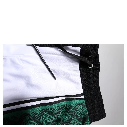 White Green Men Jersey Sweatshorts Shorts