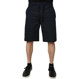 Dark Blue Cotton Bermuda Sweatshorts Shorts
