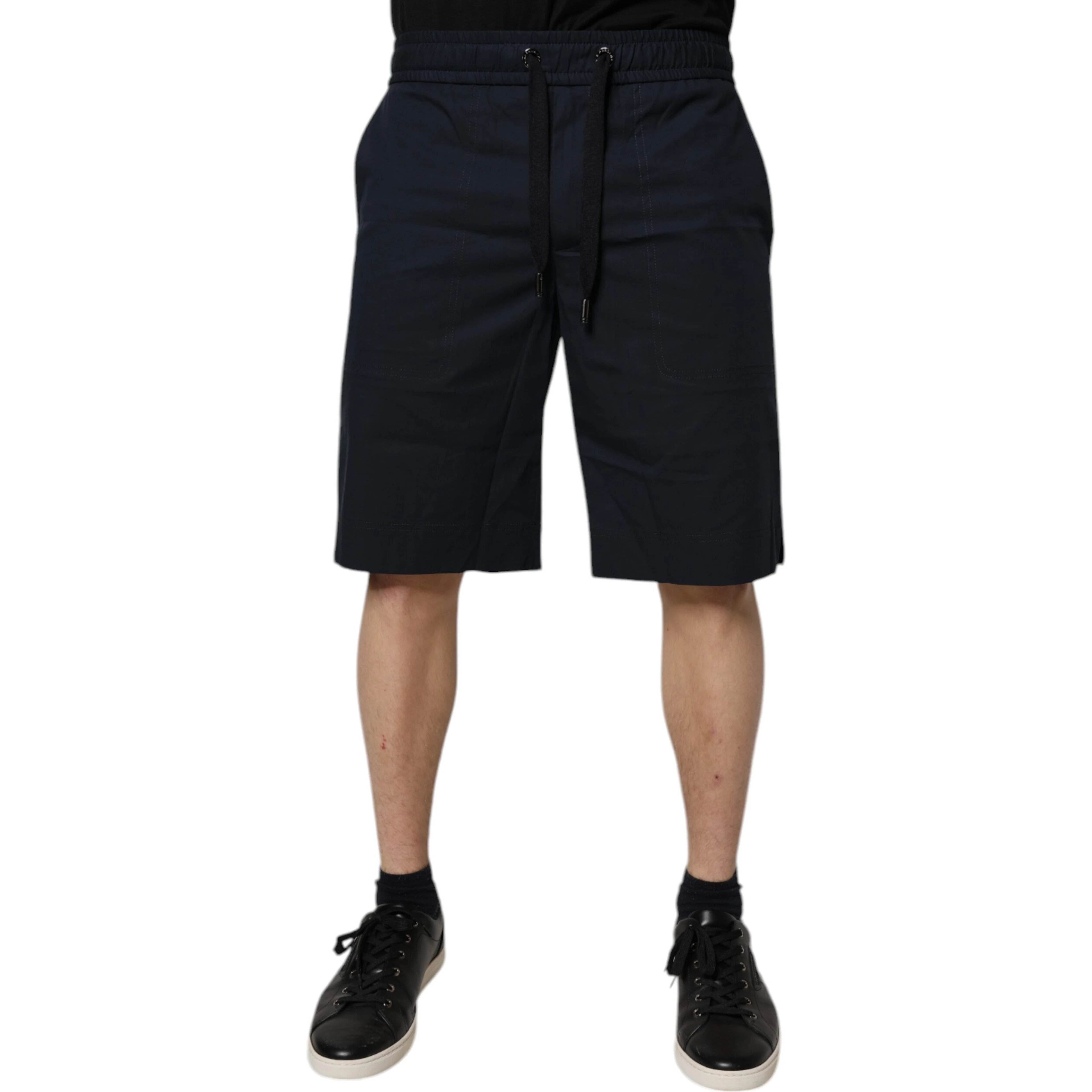 Dark Blue Cotton Bermuda Sweatshorts Shorts
