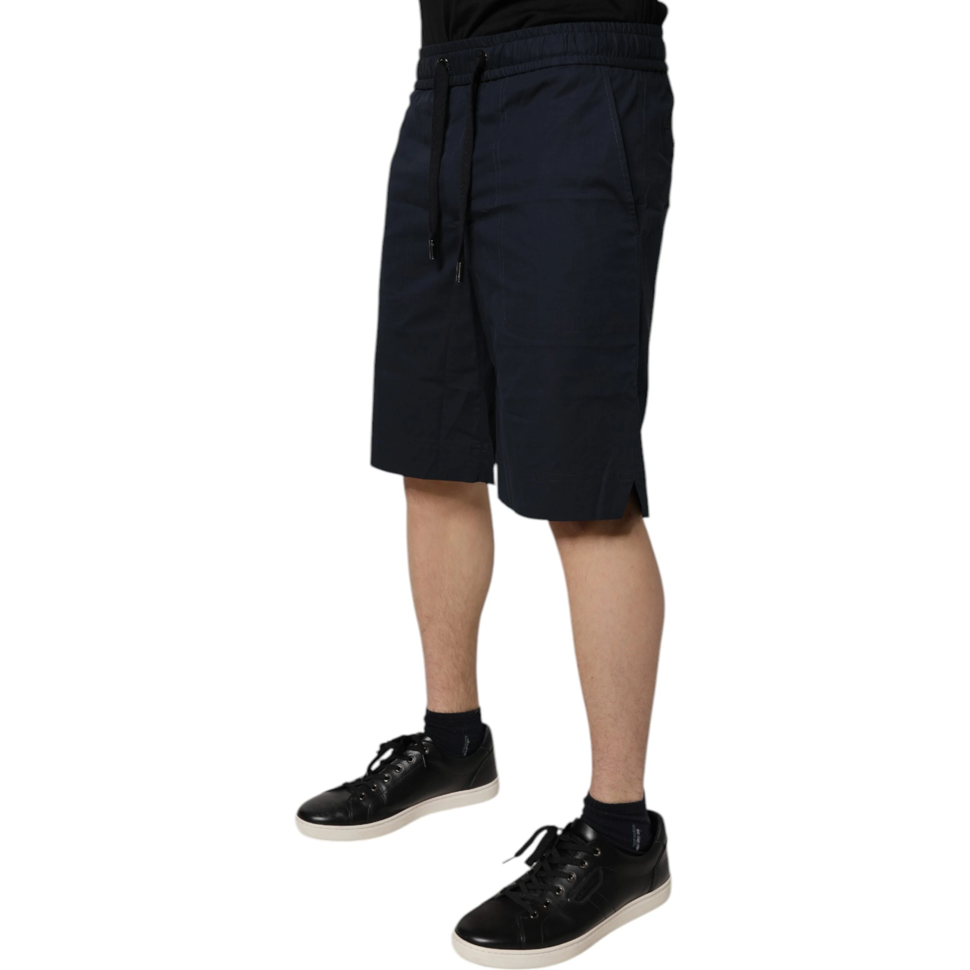Dark Blue Cotton Bermuda Sweatshorts Shorts