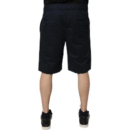 Dark Blue Cotton Bermuda Sweatshorts Shorts