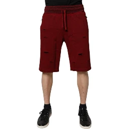 Maroon Rip Style Bermuda Sweatshorts Shorts