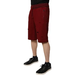 Maroon Rip Style Bermuda Sweatshorts Shorts