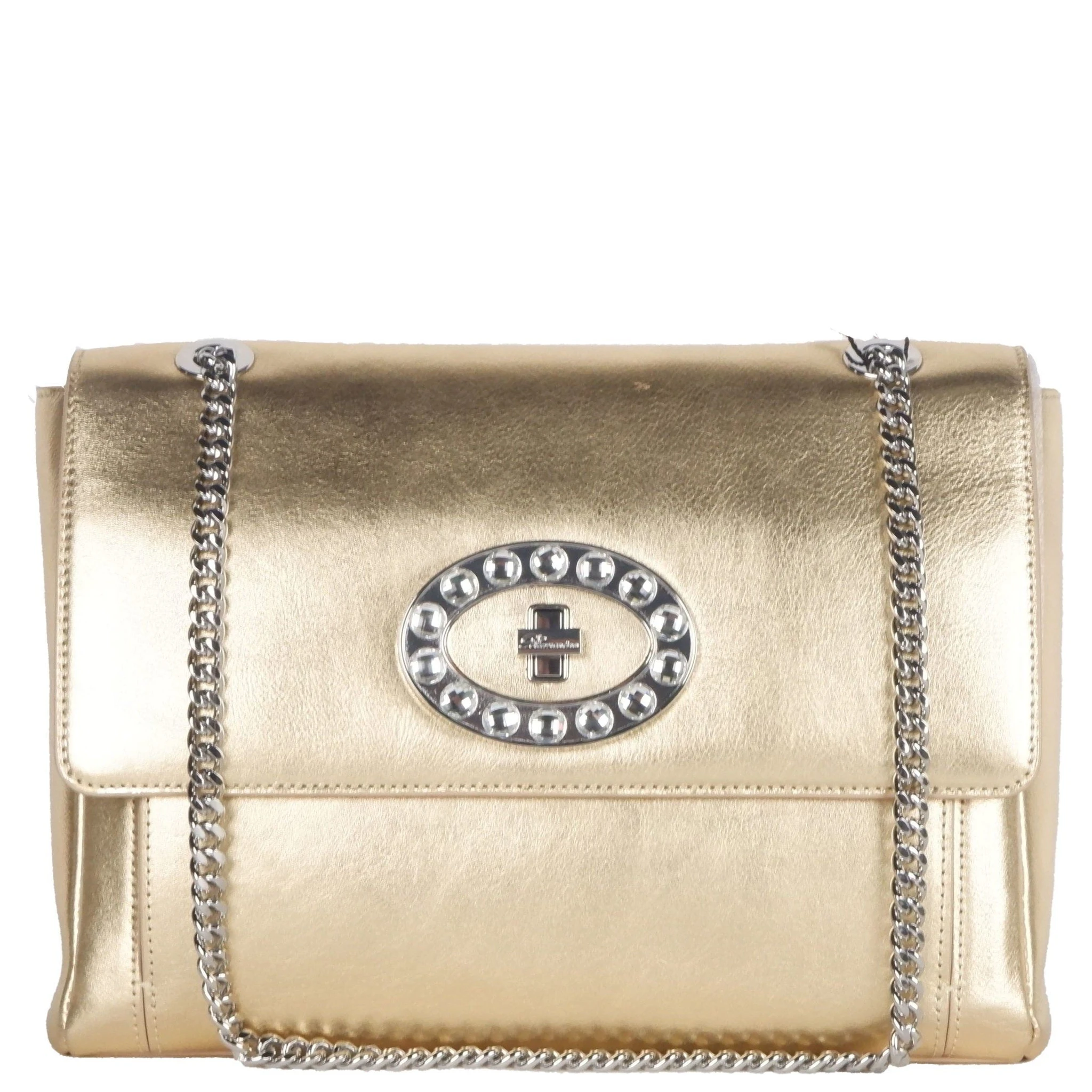Blumarine Gold Leather Shoulder Women Bag
