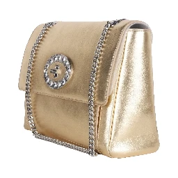 Blumarine Gold Leather Shoulder Women Bag