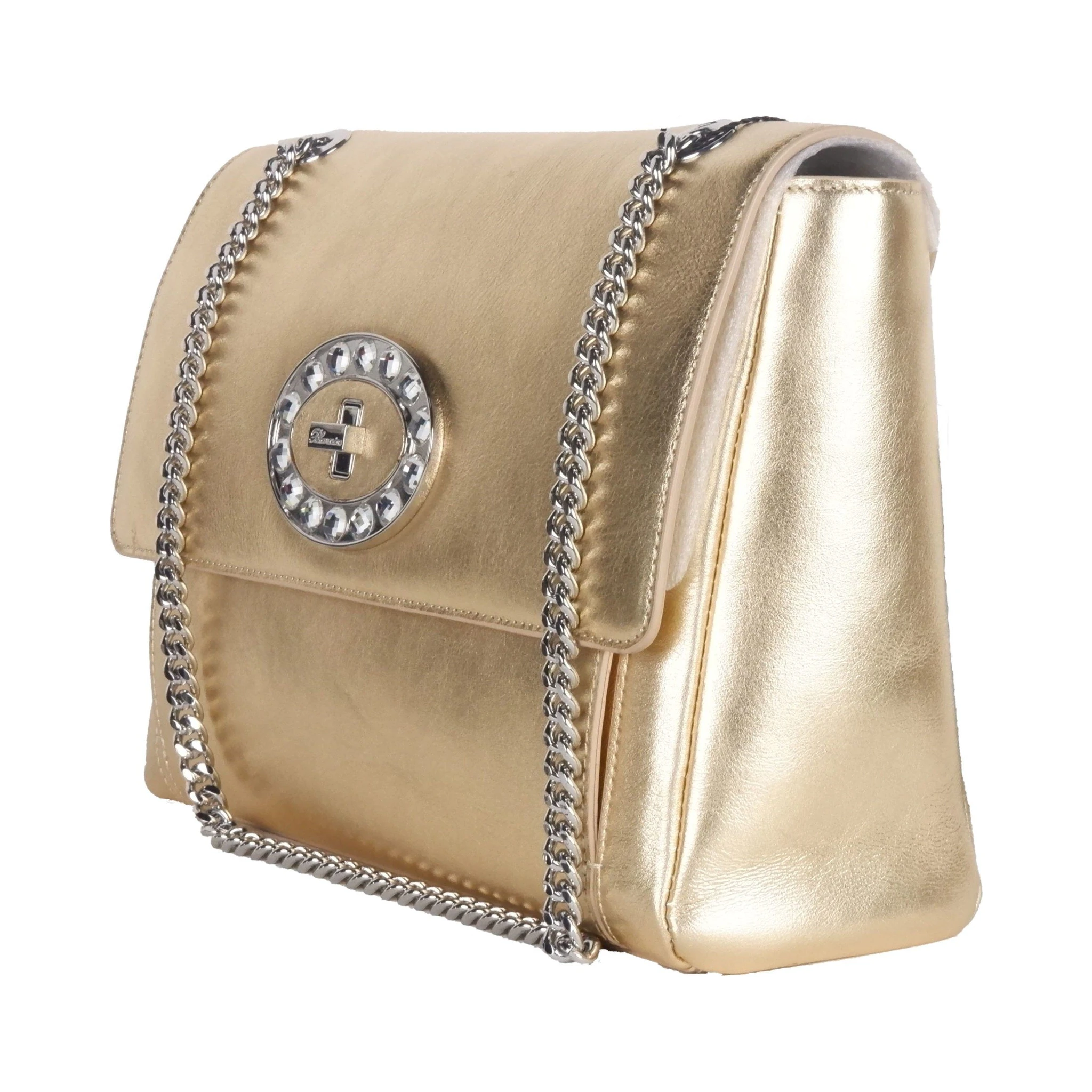 Blumarine Gold Leather Shoulder Women Bag