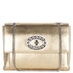 Blumarine Gold Leather Shoulder Women Bag