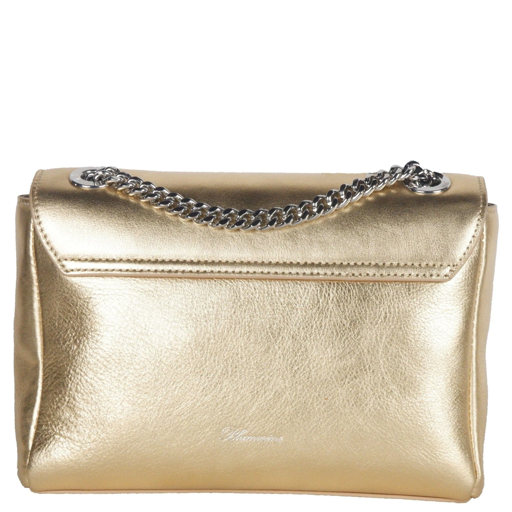 Blumarine Gold Leather Shoulder Women Bag