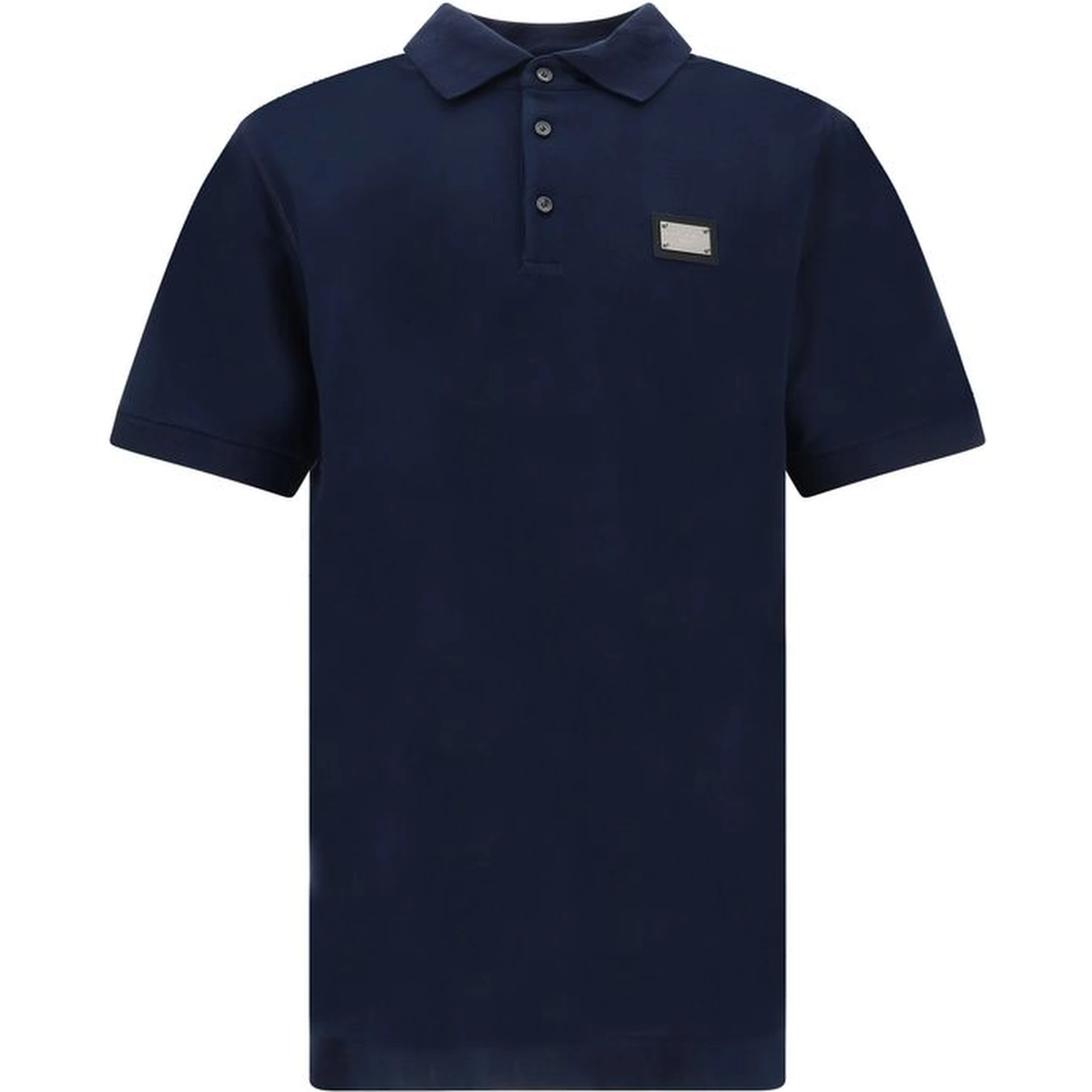 Blue Cotton Polo Shirt