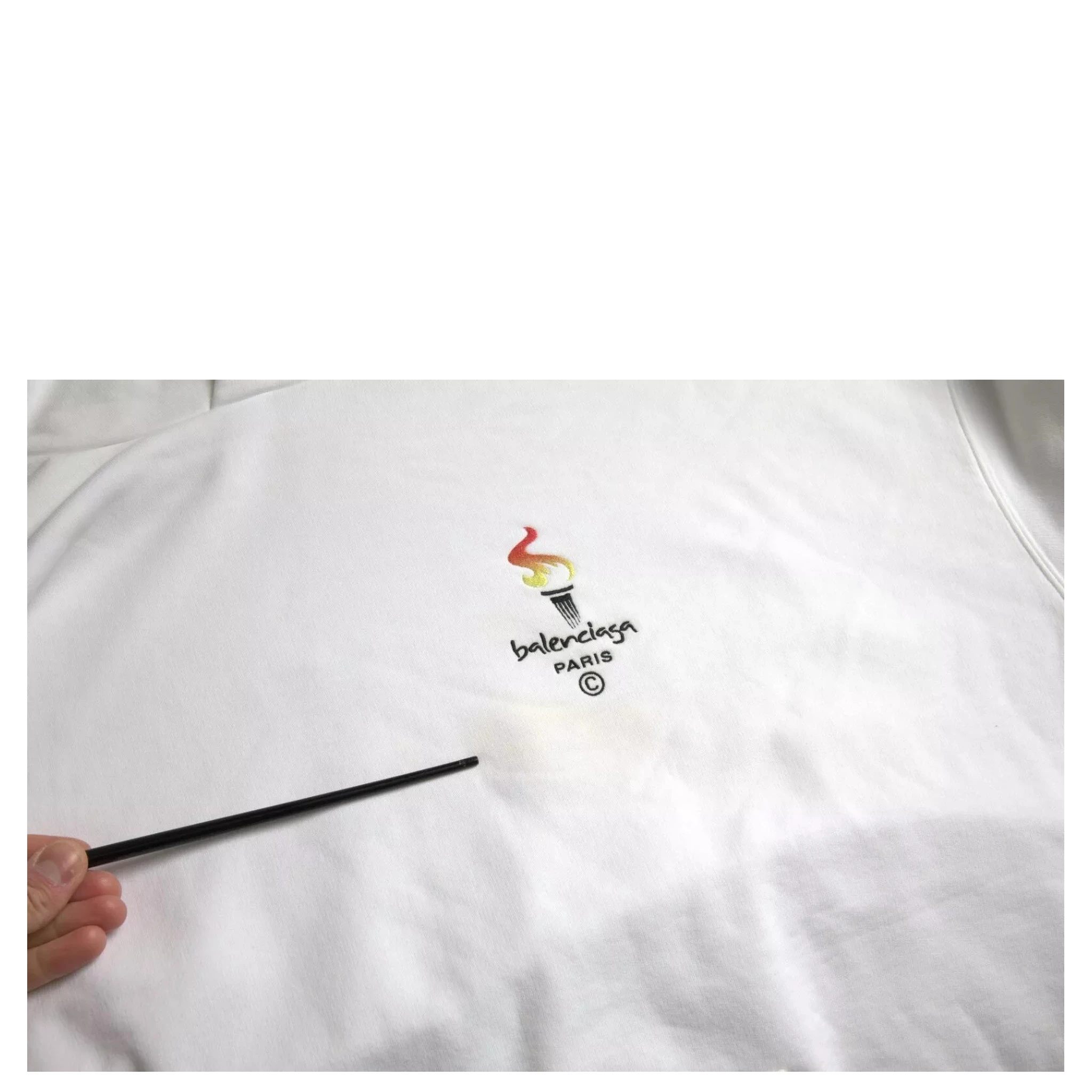 White Cotton Logo Hooded Pullover Oversize Sweater