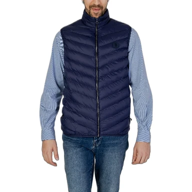 Blue Polyamide Sleveless Jacket
