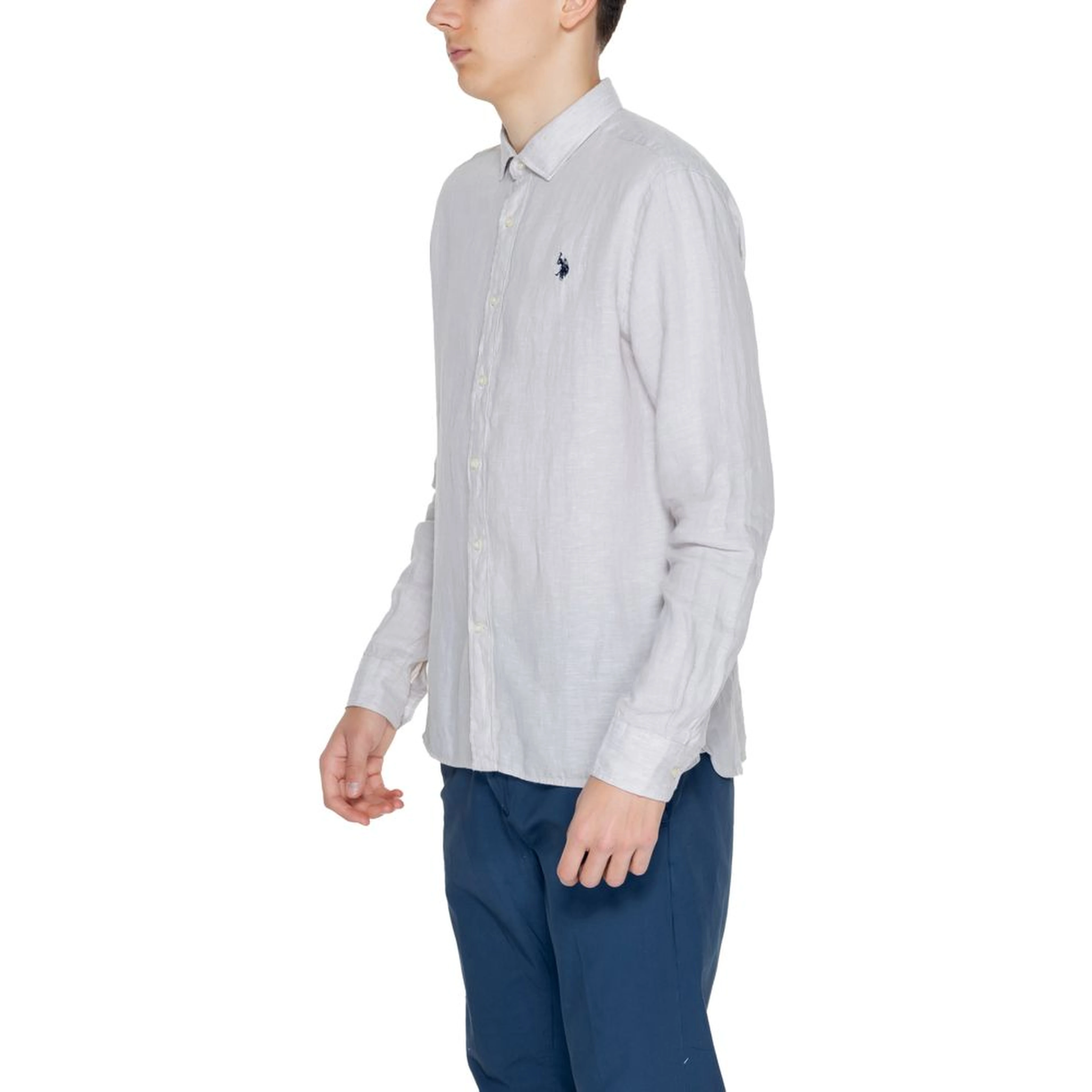Beige Linen Dress Shirt