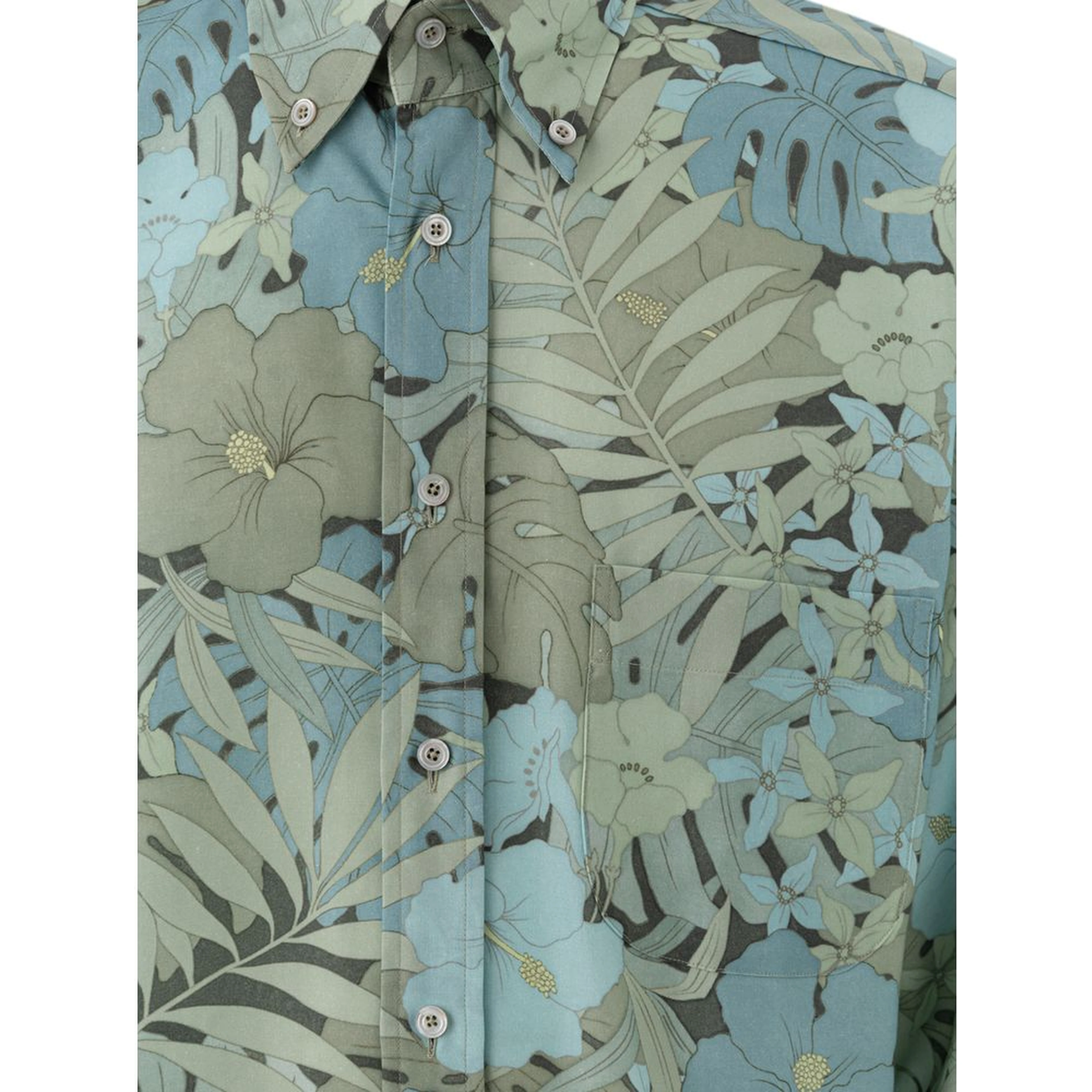 Floral Print Shirt In Blue