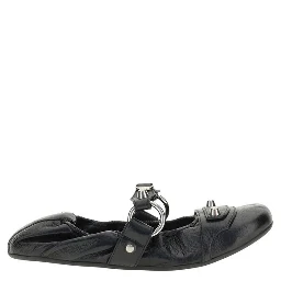 Black Calf Leather Bos Taurus Ballet Flats