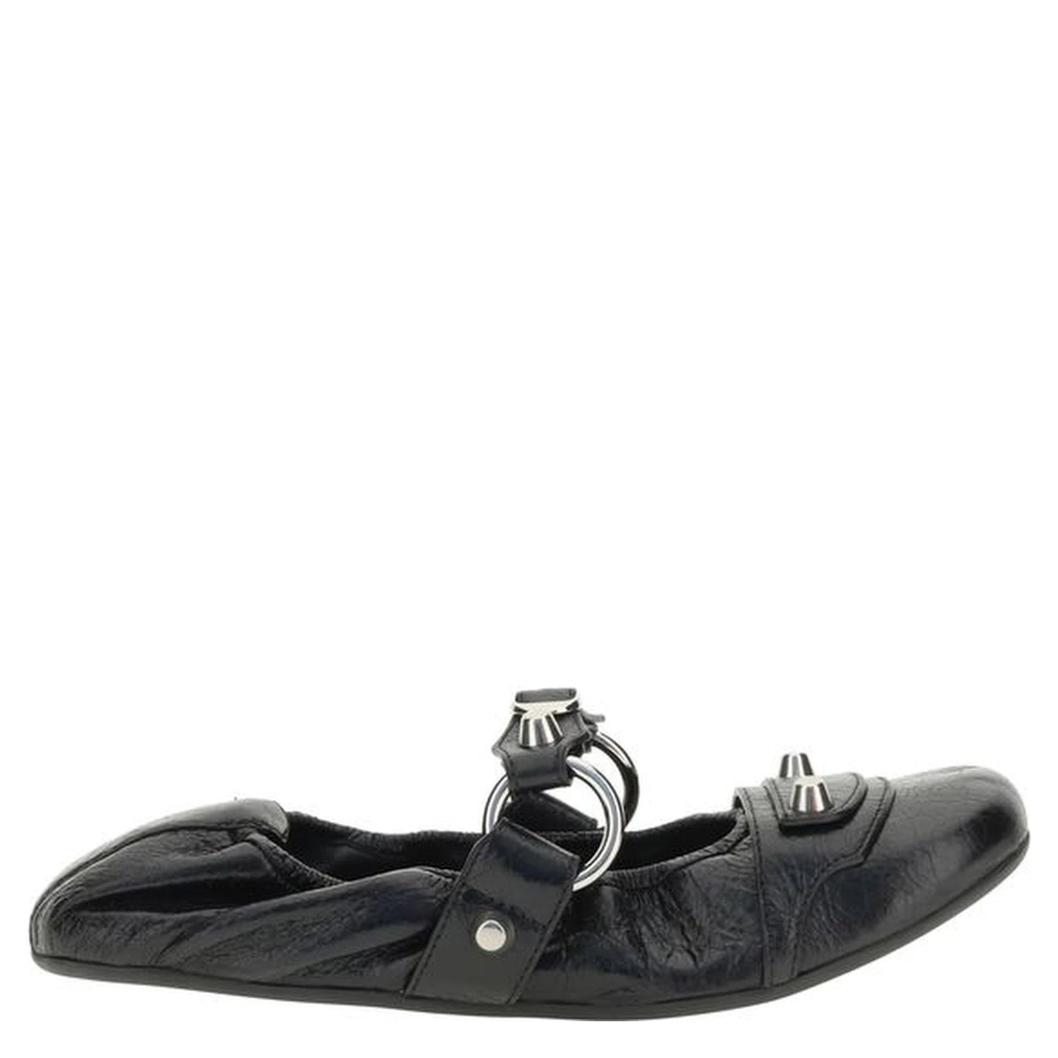 Black Calf Leather Bos Taurus Ballet Flats