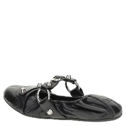 Black Calf Leather Bos Taurus Ballet Flats
