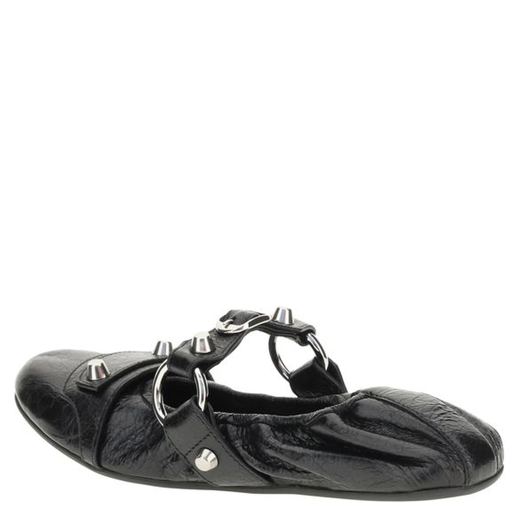 Black Calf Leather Bos Taurus Ballet Flats
