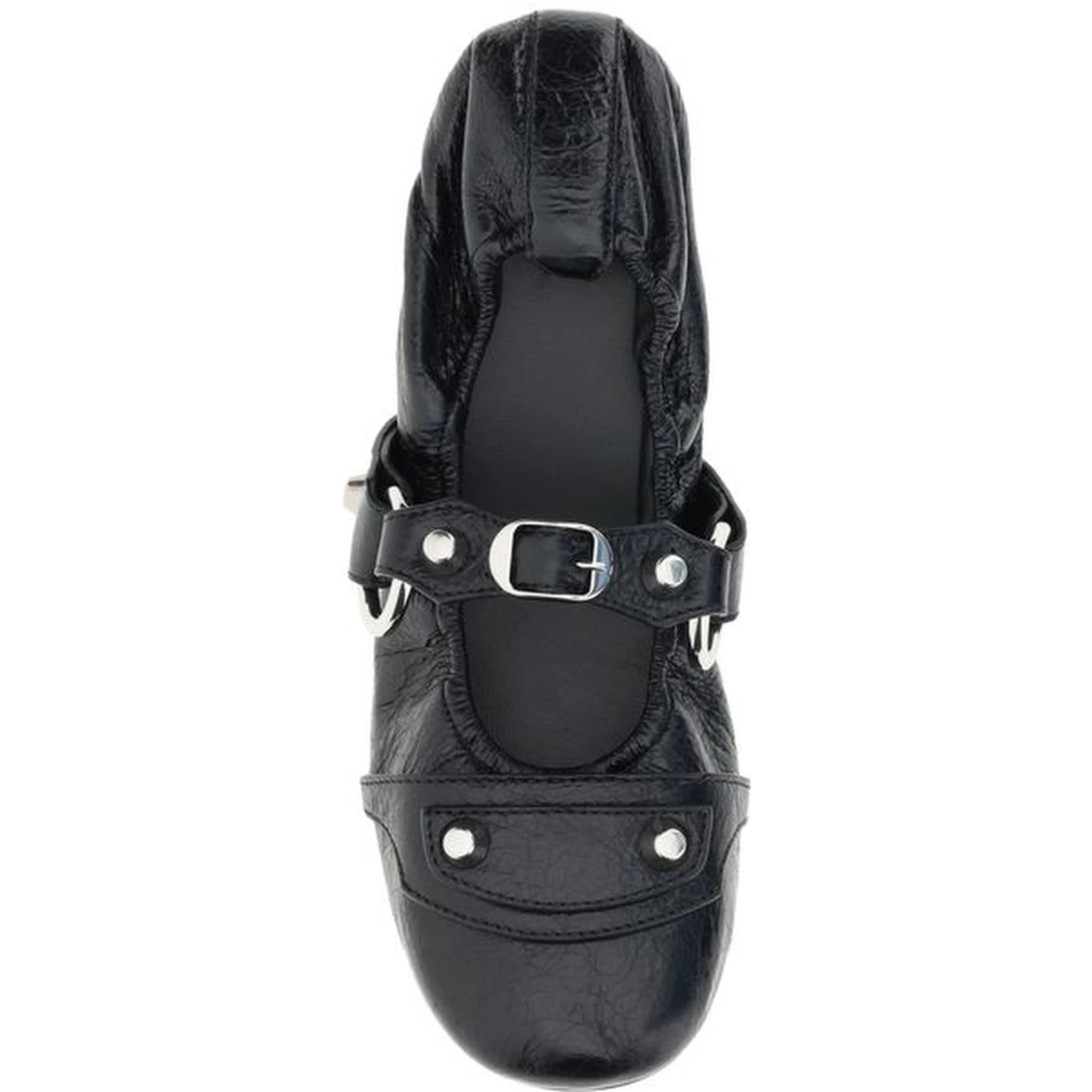 Black Calf Leather Bos Taurus Ballet Flats