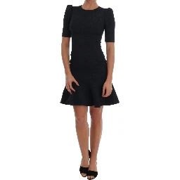 Black Blue Flare Mini Dress