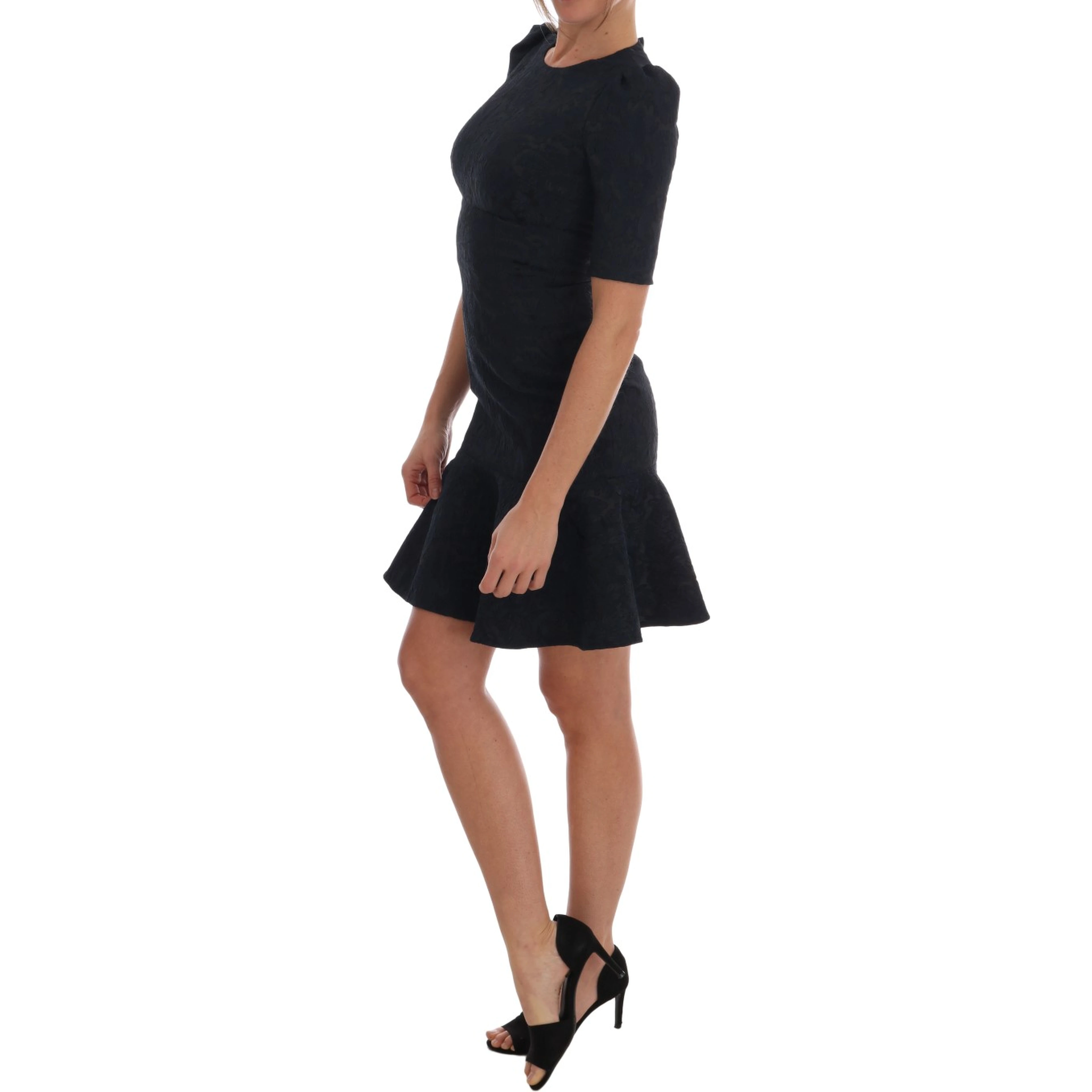 Black Blue Flare Mini Dress