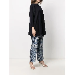 Navy Boat Neck Knit Jumper In Blue