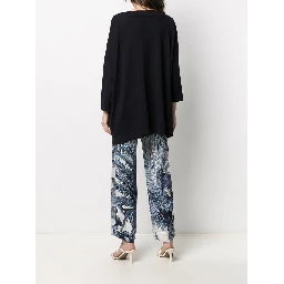 Navy Boat Neck Knit Jumper In Blue