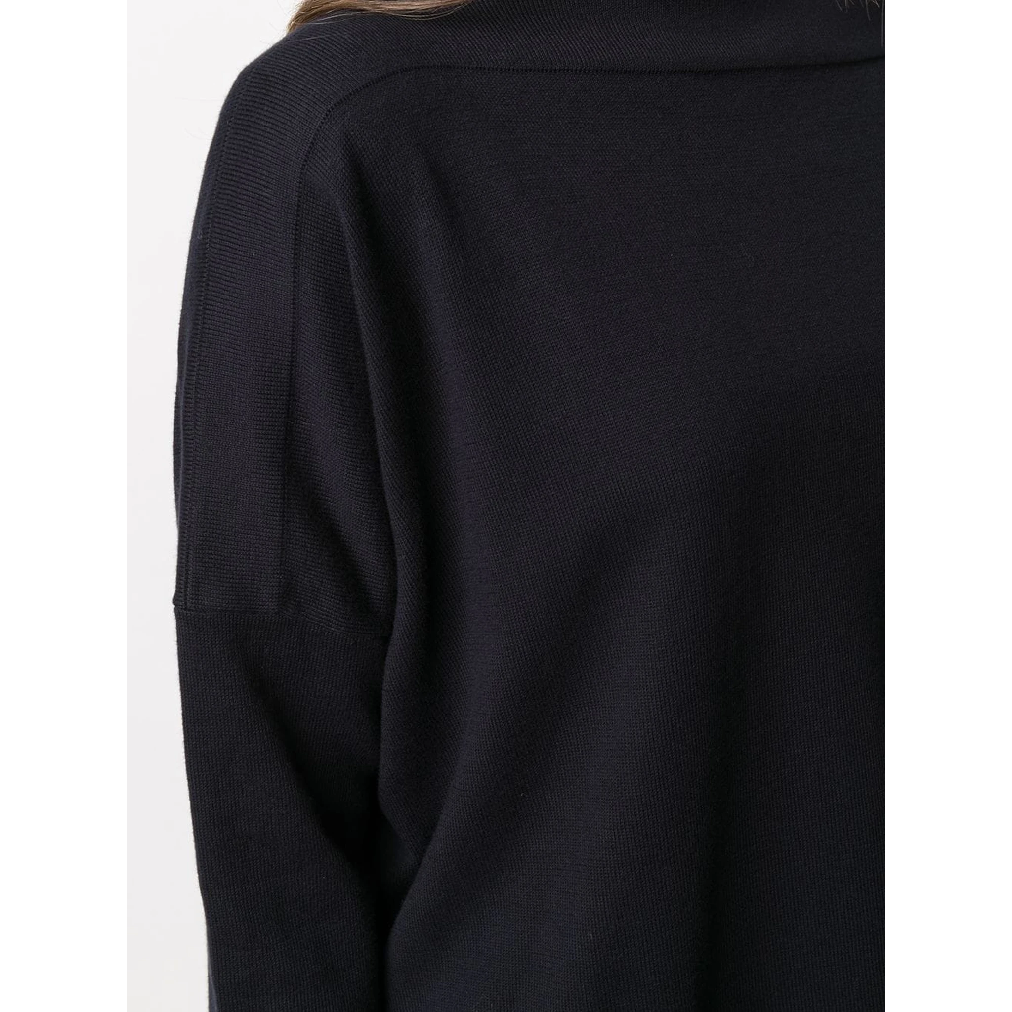Navy Boat Neck Knit Jumper In Blue