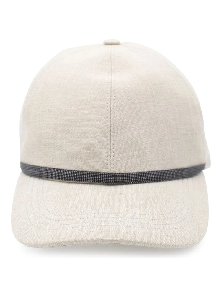 Curved Brim Panelled Textured Top Button Hat In Gray